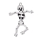 Seed Beads Beaded Charms, Skull Pendants, White, 63x39x3.5mm, Hole: 3.4mm