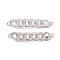 Brass Pave Clear Cubic Zirconia Connector Charms, Twisted Chain Links, Cadmium Free & Nickel Free & Lead Free, Platinum, 29x5.5x2.5mm, Hole: 1.3mm