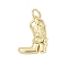 Brass Micro Pave Clear Cubic Zirconia Pendants, Boot Charms, Cadmium Free & Lead Free, Long-Lasting Plated, Rack Plating, with Jump Ring, Real 18K Gold Plated, 16x12x4.5mm, Hole: 3mm