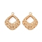 Brass Pendants, Cadmium Free & Nickel Free & Lead Free, Rhombus, Real 18K Gold Plated, 24x20x7.5mm, Hole: 1.8mm