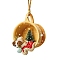 Acrylic Dog Pendant Decorations, for Christmas Tree Home Hanging Ornament, Gold, 80mm