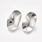 Non-Tarnish 304 Stainless Steel Stud Earring Findings, with Ear Nuts/Earring Backs, Oval, Stainless Steel Color, 25x15.5mm, Hole: 1.4mm, Pin: 0.7mm