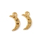 304 Stainless Steel Pendant Rhinestone Settings, Golden, Moon, Fit for 0.8mm and 0.9mm Rhinestone, 7.5x4.5x1mm, Hole: 0.7mm