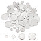 80Pcs 4 Styles 201 Stainless Steel Connector Charms, Flat Round Links, Stainless Steel Color, 8~20x1mm, Hole: 1.4~1.8mm, 20pcs/style