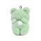 Flocky Opaque Resin Pendants, Frog, with Platinum Loop, Pale Green, 29.5x20.5x17.5mm, Hole: 2mm