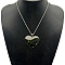 Alloy Crystal Rhinestone & Resin Pendant Necklaces, Platinum, Heart