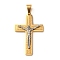 304 Stainless Steel Religion Jesus Cross Pendants, Golden & Stainless Steel Color, 42.5x28x6mm, Hole: 8x5mm