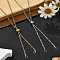 2Pcs 2 Colors 304 Stainless Steel Singapore Chain Necklace Making, with Brass Slider Beads, Golden & Stainless Steel Color, 23.70 inch(60.2cm), 1pc/color