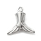 Non-Tarnish 304 Stainless Steel Pendants, Fish Tail Charms, Stainless Steel Color, 15.1x14.3x4.4mm, Hole: 1mm