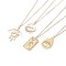 304 Stainless Steel Evil Eye Pendant Necklace for Women, Mixed Shapes, Golden, 17.52 inch(44.5cm)