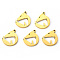 PVD Vacuum Plating 201 Stainless Steel Pendants, Laser Cut, Fox, Real 18K Gold Plated, 16x13x1mm, Hole: 1.2mm