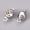 Middle East Rhinestone, Brass, Nickel Free, Platinum, 8.5x4.5x3.5mm, Hole: 0.8mm