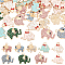 60Pcs 9 Style Alloy Enamel & Alloy Rhinestone Pendants, Elephant, Mixed Color, 14~17x15.5~18.5x2.5~3mm, Hole: 1.8~2mm