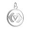 Tarnish Resistant 304 Stainless Steel Pendants, Chakra, Ajna, Flat Round, Stainless Steel Color, 22.5x19x1mm, Hole: 3mm