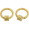 BENECREAT 8pcs 18K Gold Plated Round Screw Carabiner Lock Charms Necklace Link Connector Charms for Bracelet Making