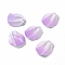 Gradient Spray Painted Alloy Pendants, Petal, Lilac, 25x22.5x5mm, Hole: 1.2mm