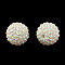 AB-Color Resin Rhinestone Beads, with Acrylic Round Beads Inside, for Bubblegum Jewelry, White, 14x12mm, Hole: 2~2.5mm
