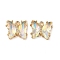 Brass with Glass Pendants, Cadmium Free & Nickel Free & Lead Free, Butterfly, WhiteSmoke, 10x12x4mm, Hole: 1.2mm