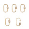 Brass Micro Pave Clear Cubic Zirconia Screw Carabiner Lock Charms, for Necklaces Making, Quick Links, Oval, Golden, 25x15x5.5mm, Screw: 6~6.5x5.5mm