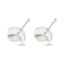 Brass Studs Earrings Finding, Lead Free & Cadmium Free, Round, 925 Sterling Silver Plated, 14x7mm, Pin: 12x1mm