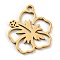 Golden Plated 304 Stainless Steel Pendants, Laser Cut, Flower, 17.5x15.5x1mm, Hole: 1.6mm
