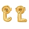 304 Stainless Steel Stud Earrings, Real 14K Gold Plated, Letter L, 7.5x5.5mm