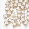 Brass Cubic Zirconia Links, Cadmium Free & Nickel Free & Lead Free, Bowknot, Clear, Real 18K Gold Plated, 5x11.5x4mm, Hole: 1mm
