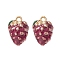 2Pcs Brass Enamel Charms, Imitation Fruit, Light Gold, Grape Charm, Purple, 13x9x8.5mm, Hole: 1.2mm