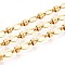 304 Stainless Steel Textured Oval Link Chains, Soldered, with Spool, Ion Plating(IP), with Column, Real 18K Gold Plated, 6.5x4.5x0.8mm, about 32.81 Feet(10m)/Roll