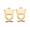 201 Stainless Steel Charms, Owl with Heart, Real 24k Gold Plated, 13.5x9.5x0.8mm, Hole: 1.4mm