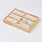 Wood Bracelet Displays, with Faux Suede, 6 Compartments, Rectangle, PeachPuff, 18x13x2.6cm