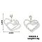 Elegant Copper Heart-shaped Zircon Stud Earrings, Minimalist Luxury Jewelry Accessories, Platinum, 28x25mm