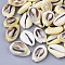 Natural Cowrie Shell Beads, No Hole/Undrilled, Light Khaki, 17~27x11~19x6~7mm, about 280pcs/500g