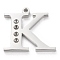 Tarnish Resistant 304 Stainless Steel Letter Pendant Rhinestone Settings, Stainless Steel Color, Letter.K, K: 11x16x1.5mm, Hole: 1.2mm, Fit for 1.6mm rhinestone