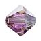 Preciosa® Crystal Beads, Czech Crystal, Bicone(451 69 302 Rondelle), 00030 265 Vitrail Light, 4mm, Hole: 0.8mm