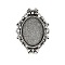 Vintage Adjustable Iron Finger Ring Components Alloy Cabochon Bezel Settings, Cadmium Free & Lead Free, Antique Silver, 17x5mm, Oval Tray: 18x13mm