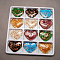 Handmade Gold Sand Lampwork Pendants, Heart, Mixed Color, 42x53x8mm, Hole: 2mm, 12pcs/box