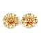 Brass Bead Caps, Flower, Nickel Free, Real 18K Gold Plated, 14x5.5mm, Hole: 1mm
