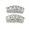 Hollow Out Brass Tube Beads, Cadmium Free & Nickel Free & Lead Free, Curved Tube, Real Platinum Plated, 29x12.5x10mm, Hole: 7.5x5.5mm