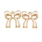 Alloy Enamel Pendants, Bowknot, Golden, White, 19.5x18x3mm, Hole: 1.5mm