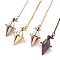 Brass Dowsing Pendulum Big Pointed Cone Pendants, with Lobster Claw Clasps and Chain, Rack Plating, Mixed Color, 220mm, Hole: 2mm