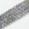 Natural Labradorite Beads Strands, Round, Gray, 5mm, Hole: 0.5mm, about 84pcs/strand, 15.1 inch