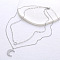 Stainless Steel Star Moon Pendant Double Layer Necklaces for Women, Stainless Steel Color