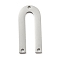 Non-Tarnish 304 Stainless Steel Chandelier Component Links, Laser Cut, Arch Shape, Stainless Steel Color, 25x11.5x1mm, Hole: 1.4mm