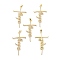 Brass Micro Pave Clear Cubic Zirconia Pendants, Long-Lasting Plated, Cross with Word Hope, Real 18K Gold Plated, 55x30x3mm, Hole: 4.5x3.5mm