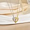 2Pcs Brass Micro Pave Clear Cubic Zirconia Magnetic Pendant Necklaces with 304 Stainless Steel Cable Chain, Platinum & Golden, Angel & Fairy, 17.72 inch(45cm)