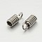Tarnish Resistant 304 Stainless Steel Terminators, Coil Cord Ends, Stainless Steel Color, 8x3.5mm, Hole: 2mm, Inner Diameter: 2mm