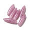 Normal Lampwork Beads, Oval with Fleck, Pearl Pink, 41~42x12mm, Hole: 2mm
