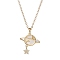 Brass Pendants Necklaces, Cable Chain Necklaces, Planet, Golden, 15.59 inch(39.6cm)