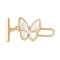 Brass Micro Pave Clear Cubic Zirconia Toggle Clasps, Cadmium Free & Nickel Free & Lead Free, with Shell & Enamel, Butterfly, Real 18K Gold Plated, Butterfly: 15x26x3mm, Hole: 1.6mm, Bar: 18x3.5x1.5mm, Hole: 1mm